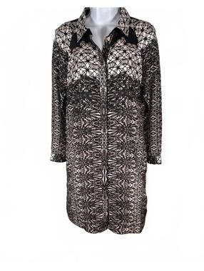 Tibi NY | 100% Silk Kaleidoscope Shift Dress | Black/Pink Pattern | Size 6